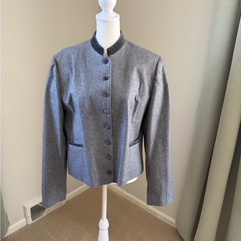 David Benjamin Vintage Gray Wool-Blend Women's Blazer, size 18